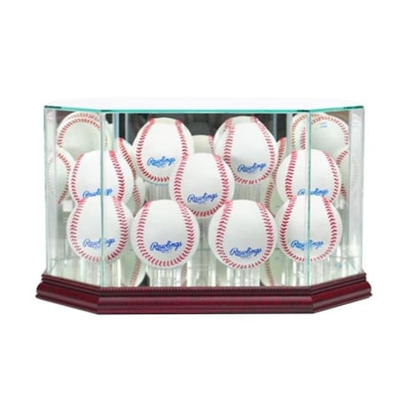 Perfect Cases Perfect Cases 9BSB-C Octagon 9 Baseball Display Case; Cherry 9BSB-C